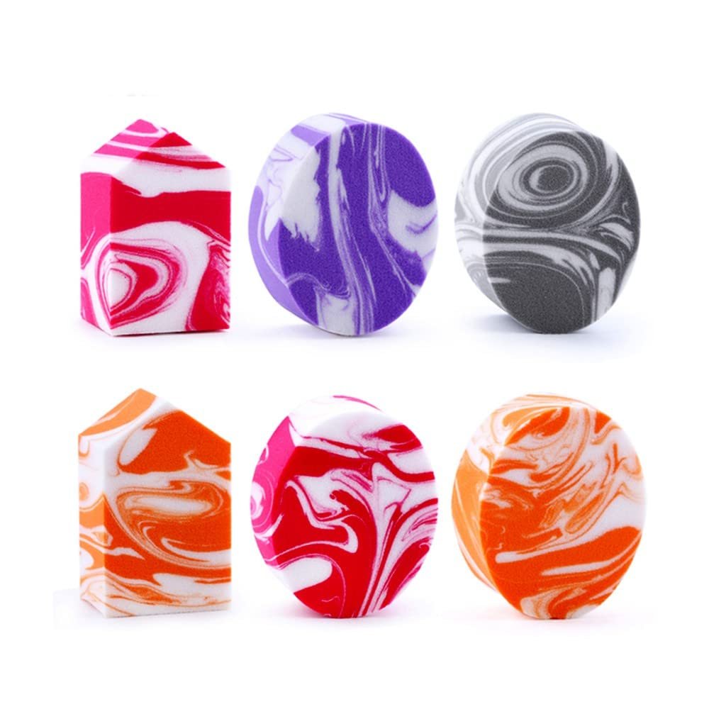 Makeup Foundation Sponge Makeup puff Powder Smooth Beauty Cosmetic make up sponge beauty tools Gifts,A Mix 6PCS