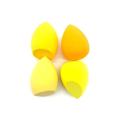 4PCS Bevel Cut Makeup Sponge Powder Puff Dry and Wet Combined Beauty Cosmetic Ball Foundation Powder Puff,Yellow