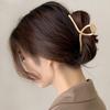 Large Metal Hair Claw for Women with Pearls 4.3 Inch Non-Slip Hair Clips Thick Hair Threaded Gold Claw Clips Shining Strong Crab Claws Cross Hair Barrettes 2 Pack (Matte Gold+Pearl Gold) view 3