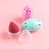 1PC Silicone Beauty Sponge Storage Box Egg Stand Powder Puff Drying Holder Cosmetic Puff Case,A-blue view 2