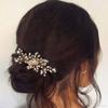 Easedaily Crystal Bride Wedding Hair Comb Silver Rhinestone Bridal Hair Pieces Hair Accessories for Women and Girls (B-gold) view 1