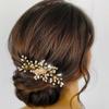 Easedaily Crystal Bride Wedding Hair Comb Silver Rhinestone Bridal Hair Pieces Hair Accessories for Women and Girls (B-gold) view 3