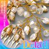 Easedaily Crystal Bride Wedding Hair Comb Silver Rhinestone Bridal Hair Pieces Hair Accessories for Women and Girls (B-gold) view 4