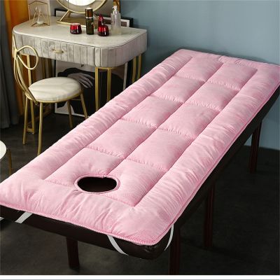 Spa Massage Table Pad & Face Cradle Set - Soft and Comfortable Thick Facial Bed and Headrest Cover 75"x31.5" Thickened Mattress with Holes
