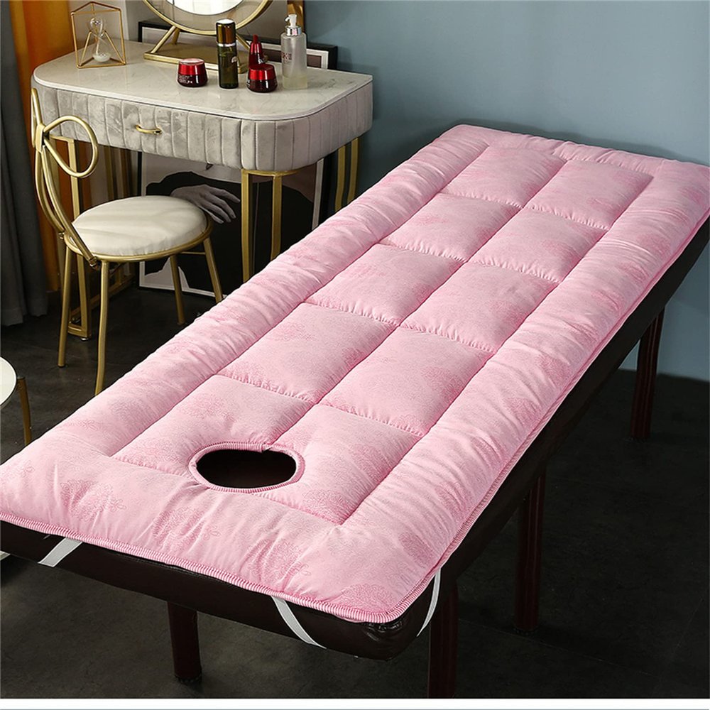 Spa Massage Table Pad & Face Cradle Set - Soft and Comfortable Thick Facial Bed and Headrest Cover 75"x31.5" Thickened Mattress with Holes
