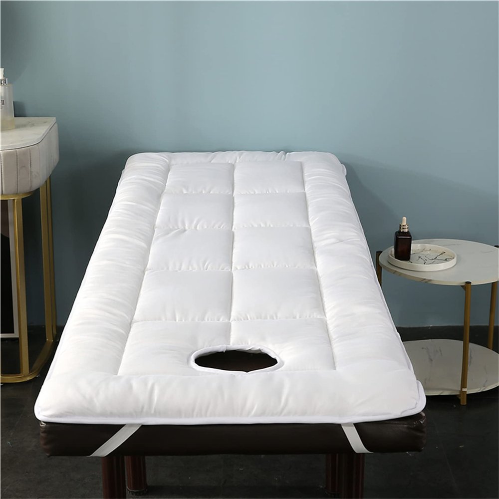 Spa Massage Table Pad & Face Cradle Set - Soft and Comfortable Thick Facial Bed and Headrest Cover 75"x31.5" Thickened Mattress with Holes