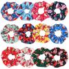 12 PCS Christmas Hair Scrunchies Snowflake Santa Christmas Tree Antlers Elk Snowman Hair Ties Soft Elastic Hair Bands for Women Girls Gifts Ponytail Holders Hair Accessories view 1