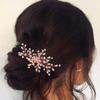 Easedaily Crystal Bride Wedding Hair Comb Silver Rhinestone Bridal Hair Pieces Hair Accessories for Women and Girls (C-rose gold) view 1