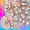Easedaily Crystal Bride Wedding Hair Comb Silver Rhinestone Bridal Hair Pieces Hair Accessories for Women and Girls (C-rose gold) view 4