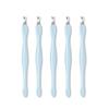 AKOAK 5 Pieces Stainless Steel V-Shaped Dead Skin Fork, Remove Dead Skin Around Nails, 4" Manicure and Pedicure Care Tool with Plastic Handle, Suitable for Home and Nail Shop (Light blue) view 1