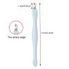 AKOAK 5 Pieces Stainless Steel V-Shaped Dead Skin Fork, Remove Dead Skin Around Nails, 4" Manicure and Pedicure Care Tool with Plastic Handle, Suitable for Home and Nail Shop (Light blue) view 2