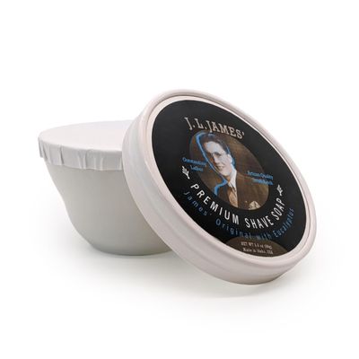 JL James' Premium Shave Soap in Ceramic Bowl Scent: James' Original