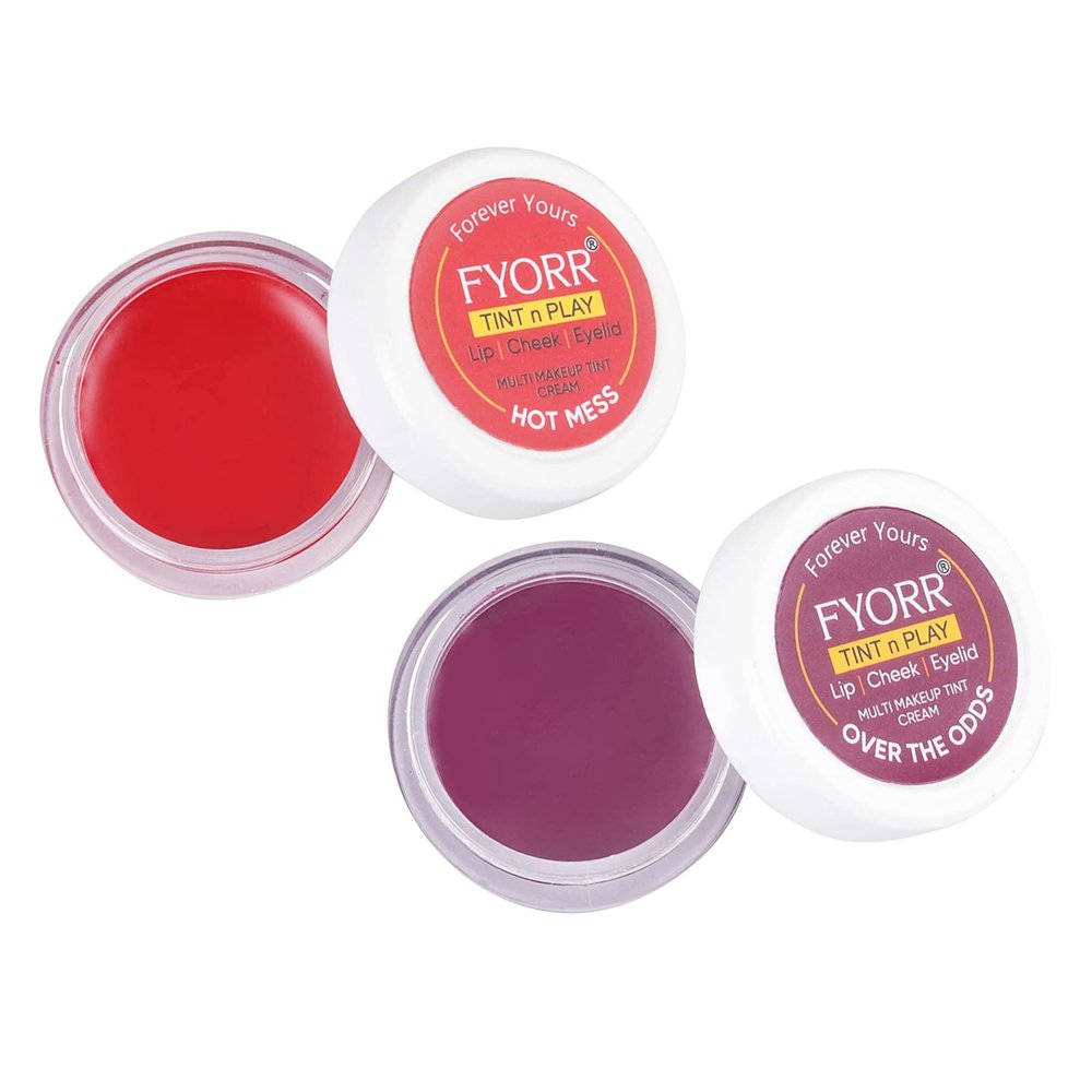 FYORR Premium Lips N Cheeks Eyes Tint Natural Attractive Glow of Lipstick Blush Eyeshadow, 7g Each (Hot Mess, Over The ODDS)