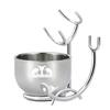 Grandslam Razor & Brush Stand with Double Stainless Steel Bowl Set for Shave Soap, Safety & Straight Razors, Silver view 1