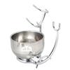 Grandslam Razor & Brush Stand with Double Stainless Steel Bowl Set for Shave Soap, Safety & Straight Razors, Silver view 2