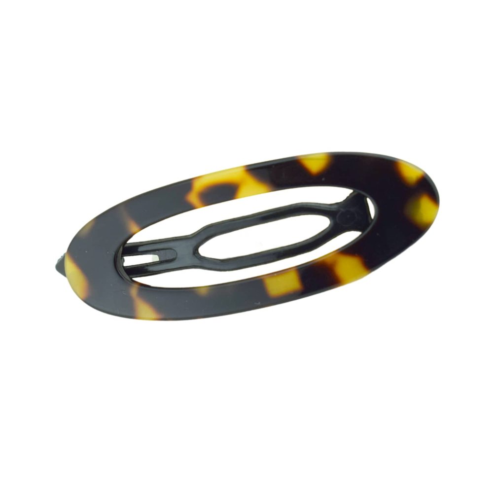 French Amie Oval Cut Out Small 2.5 Celluloid French Hair Slides Clips for Women Tige Boule Metal Free Clasp Handmade Girls Side Slide-in Barrette Clip Women Hair Accessories Strong Hold No Slip Grip