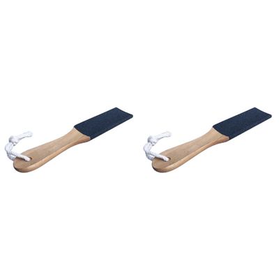 minkissy 2pcs Wooden Handle Foot File Double-Sided Callus Remover Shower Foot Scrubber