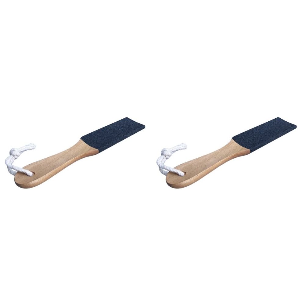 minkissy 2pcs Wooden Handle Foot File Double-Sided Callus Remover Shower Foot Scrubber