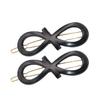 Parcelona -French Ribbon Knot Infinity 2 1/4" Small Celluloid Acetate Hair Clips with Closure Tige Boule Set of 2 Fashion Style Durable Non Slip Hair Accessories Pair view 1