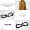 Parcelona -French Ribbon Knot Infinity 2 1/4" Small Celluloid Acetate Hair Clips with Closure Tige Boule Set of 2 Fashion Style Durable Non Slip Hair Accessories Pair view 2
