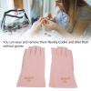 Dioche Anti Gloves for Gel Nail Lamp Manicure Gloves Stretchy Breathable Fingerless Fiber Cotton Nail Lamp Gloves for Home Salon(Pale Pinkish Gray) view 2