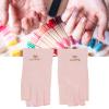 Dioche Anti Gloves for Gel Nail Lamp Manicure Gloves Stretchy Breathable Fingerless Fiber Cotton Nail Lamp Gloves for Home Salon() view 4