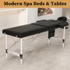 civama Massage Table Massage Bed Portable, 26 LBs Light Weight 2 Section Foldable Tattoo Bed Facial Care Spa Lash Bed Height Adjustable Sturdy Aluminum Frame with Accessories Carrying Bag, Black view 2
