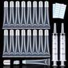 50PCS Silver Cap Lip Gloss Containers - Refillable Cosmetic Squeeze Tubes + 2 x 20ml Syringes & Labels for DIY Lip Gloss Base view 1