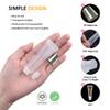 50PCS Silver Cap Lip Gloss Containers - Refillable Cosmetic Squeeze Tubes + 2 x 20ml Syringes & Labels for DIY Lip Gloss Base view 2