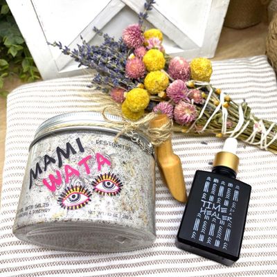 SUNSUM Divine Feminine Energy, Self-Love, Bath & Body, Gift Set (w/ No. 0 - Soul (Pineapple, Sage, White Tea) Body Oil)