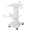 Beauty Trolley Cart with Wheels, 3 Tier Aluminum Beauty Rolling Cart, Hair Salon, Spa Salon, Vacuum Therapy Machine Trolley, Load 135lbs, 26.7 x 13.8 x 15 inch view 4