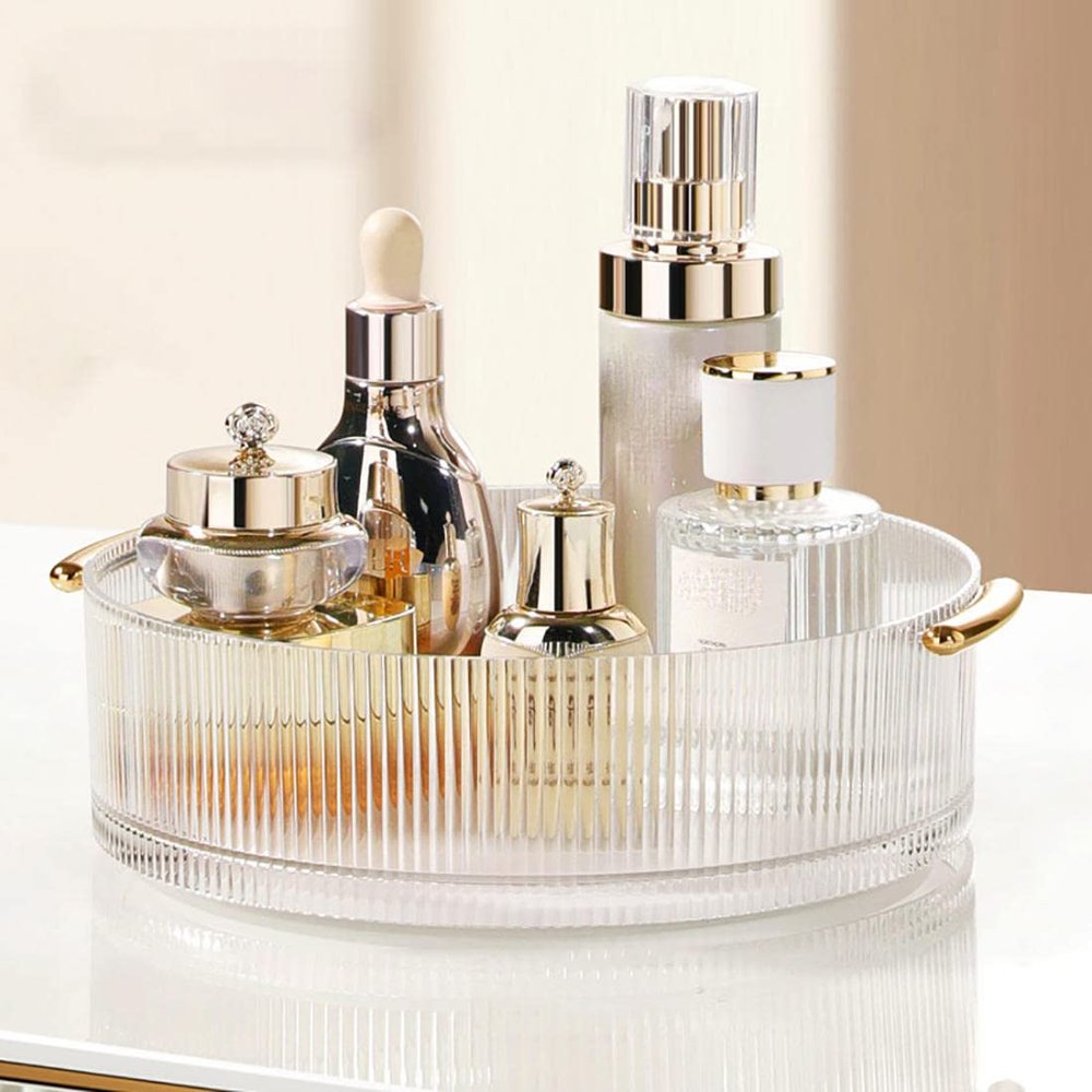 ACGrade Makeup Organizer, Makeup Organizer for Vanity, 360 Rotating Cosmetic Organizer, Large Capacity Make Up Organizer, Acrylic Skin Care Organizer, Skincare Organizers, 9.05 x 2.55