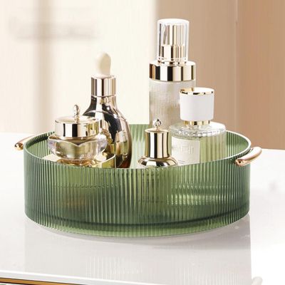ACGrade Makeup Organizer, Organizer for Vanity, 360 Rotating Cosmetic Large Capacity Make Up Acrylic Skin Care Skincare Organizers, 9.05 x 2.55, Green, 9.05x2.55in