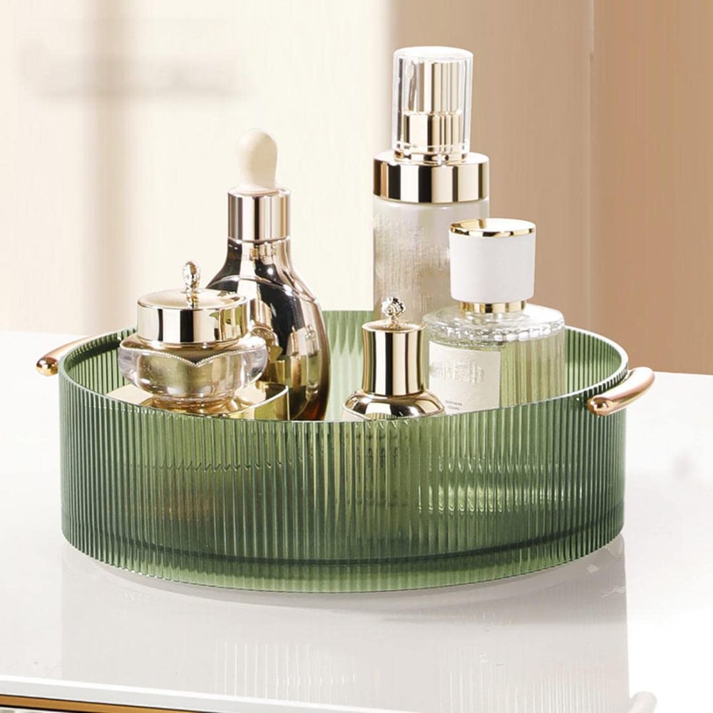 ACGrade Makeup Organizer, Organizer for Vanity, 360 Rotating Cosmetic Large Capacity Make Up Acrylic Skin Care Skincare Organizers, 9.05 x 2.55, Green, 9.05x2.55in
