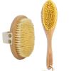 ICANdOIT-Long Handle Stiff Dry and Shower Brush+Medium Strength Boar Bristle Dry Body Brush view 1