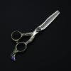 Professional Hair Cutting Shears, 6 Inch Japanese Stainless Steel 440C Salon Hairdresser Haircut Barber Scissors Accessory Peacock Hair Scissors Set (Color : With bags) view 3