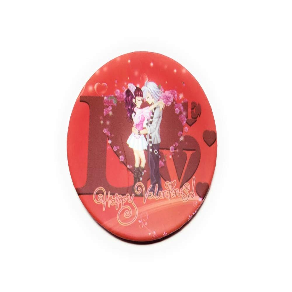3" Love Theme Folding Makeup Round Compact Mirror