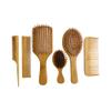 6 in 1 Wooden Natural Bamboo Detangling Hair Brush and Comb Set by BeaverStrong (Natural Wood) view 1