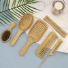 6 in 1 Wooden Natural Bamboo Detangling Hair Brush and Comb Set by BeaverStrong (Natural Wood) view 2