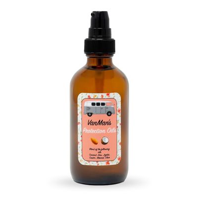 Vanman - Protection Oil Hair Serum for Growth - Infused with Castor, Jojoba, Almond, Olive, Emu, Coconut Oil - Fragrance-Free - for Dry and Frizzy Hair - 4 Ounce
