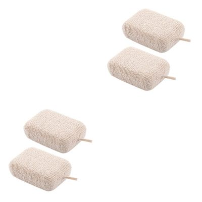 4 Pcs Moisturize The Bath Loufa Puff Scrubber Exfoliating Loofah Sponge Kids Bath Shower Pouf Balls Exfoliating Sponge Shower Loofah Sponge Child Powder Puff Flax Body