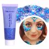 Yeweian Blue Face & Body Glitter Gel - Mermaid Sequins Lip Eye Nails Hair Festival Rave Accessories, Liquid Holographic Chunky Glitter, 50g view 1