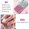 Yeweian Blue Face & Body Glitter Gel - Mermaid Sequins Lip Eye Nails Hair Festival Rave Accessories, Liquid Holographic Chunky Glitter, 50g view 4