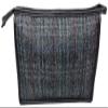 Harris Tweed Toiletries Wash Bag in Grey with Red Overcheck, Grey and Red, Toiletry Washbag view 3