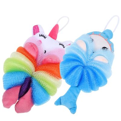 FOMIYES Lightweight Portable Bath Ball Cartoon Shower Gel Balls Exfoliating Tools Soft Exfoliating Bath Sponge for Kids