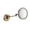 HUHJYUGE Wall Mounted LED Induction Makeup Mirror Magnification, 8 Inch Round Single Side Vanity Mirrors, Retractable Rotation Cosmetic Mirror for Bathroom, Shaving Mirror (Antique Copper Plug 3X) view 1