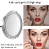 HUHJYUGE Wall Mounted LED Induction Makeup Mirror Magnification, 8 Inch Round Single Side Vanity Mirrors, Retractable Rotation Cosmetic Mirror for Bathroom, Shaving Mirror (Antique Copper Plug 3X) view 4