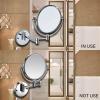 HUHJYUGE Double Sided Makeup Mirror Wall Mounted with 3X/5X/7X/10X Magnification, Bathroom Mirror 360 Degree Rotation, Extend Retractable Shaving Mirrors for Vanity (Nickel Brushed 7X) view 4