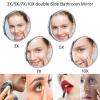 HUHJYUGE Double Sided Makeup Mirror Wall Mounted with 3X/5X/7X/10X Magnification, Bathroom Mirror 360 Degree Rotation, Extend Retractable Shaving Mirrors for Vanity (Nickel Brushed 10X) view 3