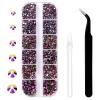 3792 Pcs Rainbow AB Flatback Rhinestones Set for Nail, Art, Crafts, Makeup, Tumblers Glitter Round with Tweezers and Picking Pen(SS6~SS20) view 1